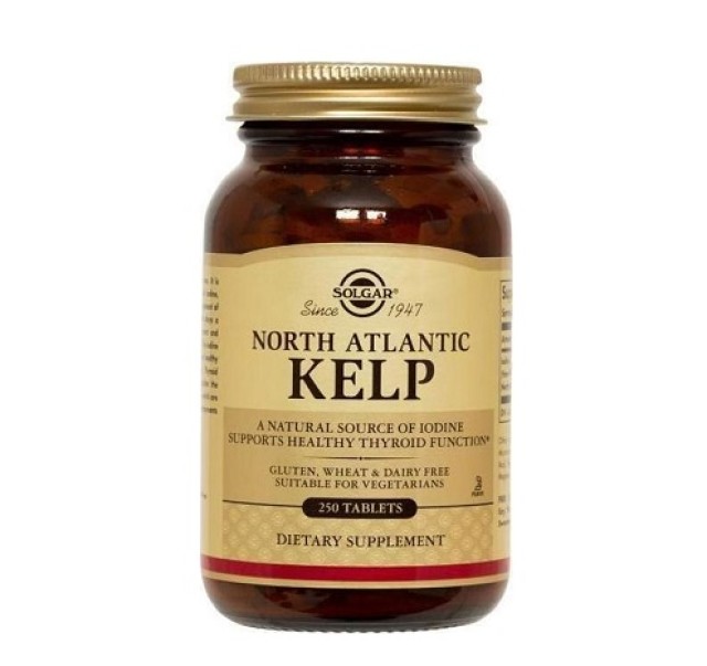 Solgar North Atlantic Kelp, Οργανικό Ιώδιο για τη Σωστή Λειτουργία του Θυρεοειδούς 250 ταμπλέτες