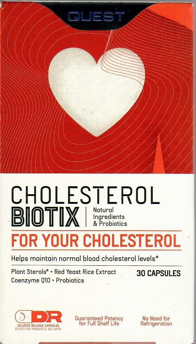 Quest Cholesterol Biotix, Συμπλήρωμα Διατροφής για Ρύθμιση της Χοληστερίνης 30 κάψουλες