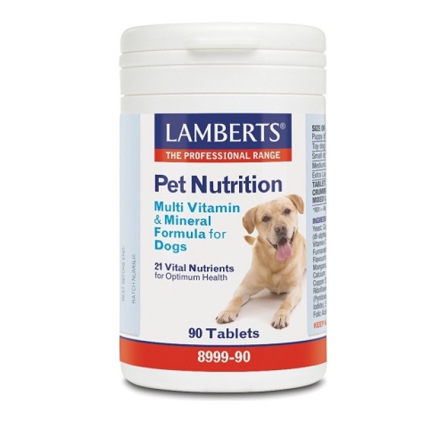 Lamberts Pet Nutrition Multi Vitamin & Mineral Formula for Dogs, Συμπλήρωμα Διατροφής με Βιταμίνες και Μέταλλα για Σκύλους 90 ταμπλέτες