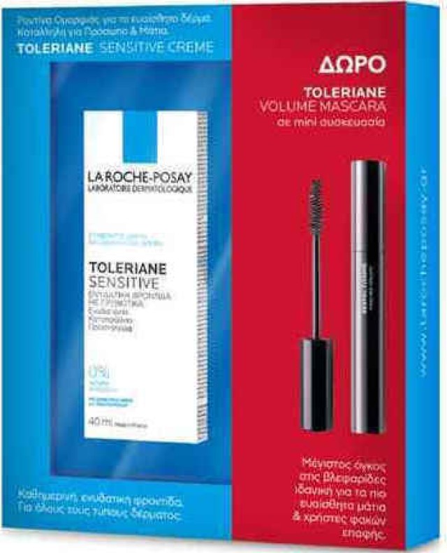 La Roche Posay- Toleriane Sensitive Cream & ΔΩΡΟ Toleriane Mascara Volume Allergy-Tested - Black 4.5ml