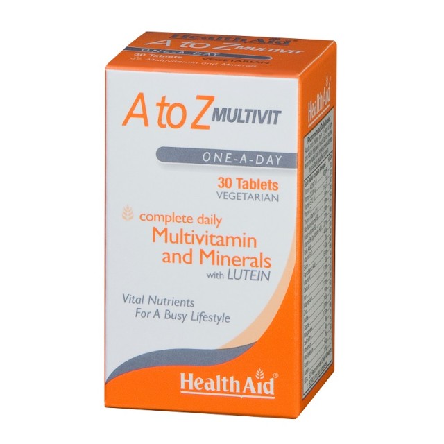 Health Aid A to Z Multivit, Βιταμίνες και Μέταλλα με Λουτεΐνη 30 ταμπλέτες