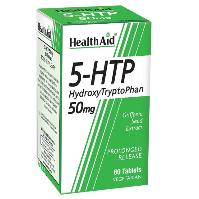 Health Aid 5-HTP 50mg, Τρυπτοφάνη για Ρύθμιση της Σεροτονίνης 60 ταμπλέτες