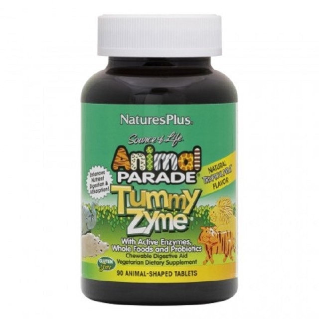Natures Plus Animal Parade Tummy Zyme 90 μασώμενες ταμπλέτες