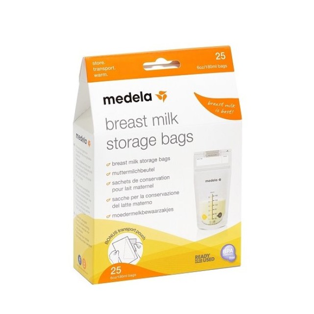 Medela Breastmilk Storage Bags, Σακουλάκια Φύλαξης Μητρικού Γάλακτος 25τμχ