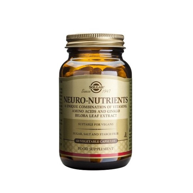 Solgar Neuro Nutrients, Συμπλήρωμα Διατροφής για την Ενίσχυση των Νοητικών Λειτουργιών 60 φυτικές κάψουλες