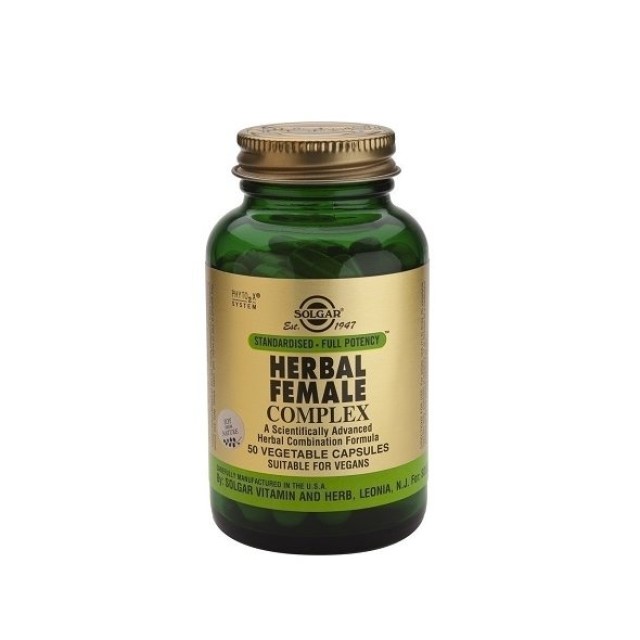 Solgar Herbal Female Complex, Συνδυασμός Βοτάνων για τα Συμπτώματα της Προεμμηνορυσίας και της Εμμηνόπαυσης 50 φυτικές κάψουλες