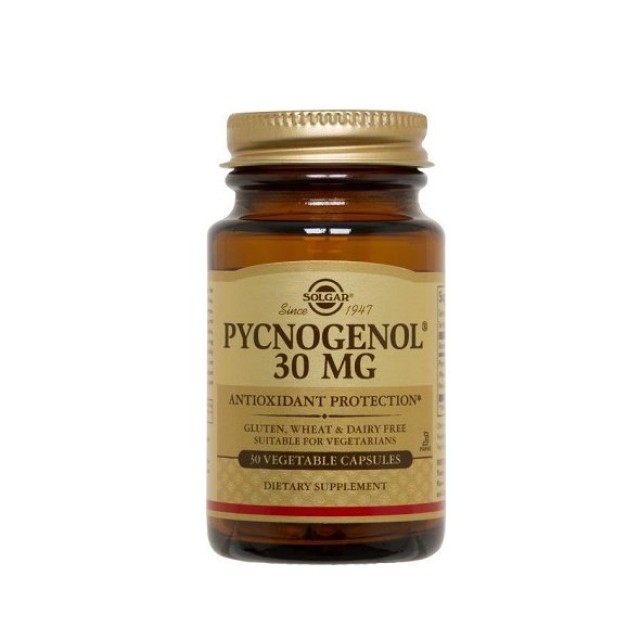 Solgar Pycnogenol 30mg, Αντιοξειδωτικό με Προανθοκυανιδίνες 30 φυτικές κάψουλες