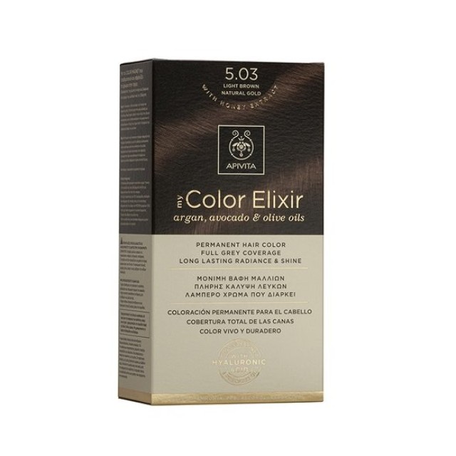 Apivita My Color Elixir 5.03, Βαφή Μαλλιών Καστανό Ανοιχτό Φυσικο Μελί 1τμχ