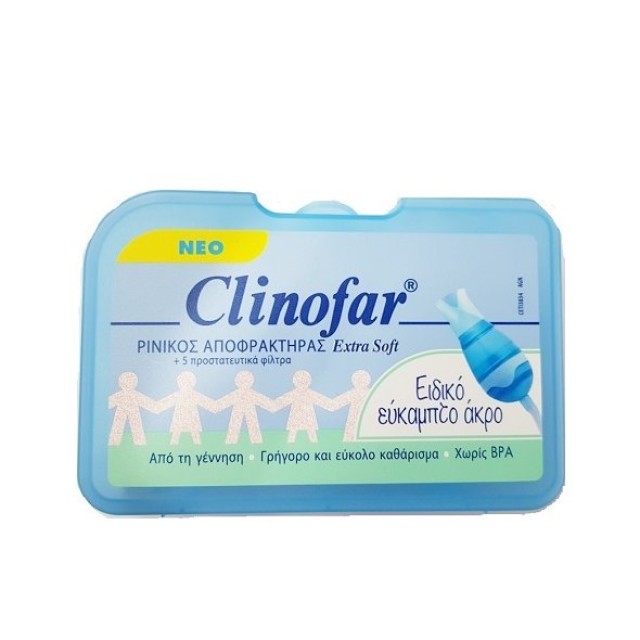 Omega Pharma Clinofar Extra Soft, Ρινικός Αποφρακτήρας + 5 Προστατευτικά Φίλτρα