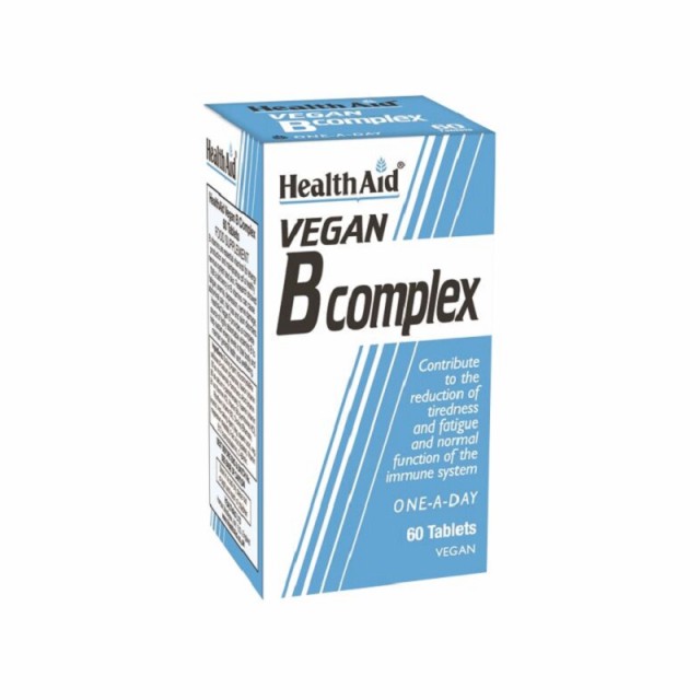 Health Aid Vegan B-Complex Συμπλήρωμα Διατροφής Με Σύμπλεγμα Βιταμινών Β 60 ταμπλέτες