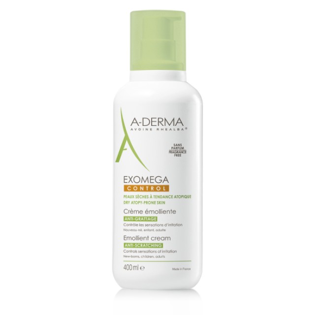 A-Derma Exomega Control Creme Emolliente, Κρέμα για Ατοπικό Δέρμα, Σώμα/Πρόσωπο 400ml