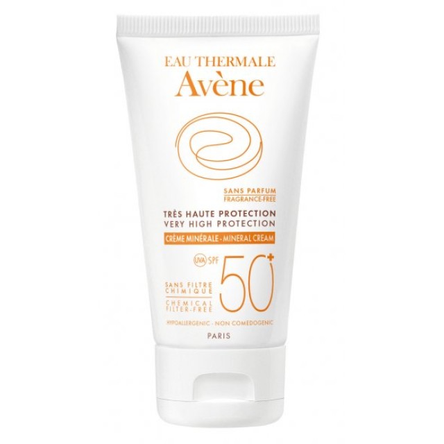 Avene Creme minerale SPF50+, Υψηλή Αντηλιακη Προστασία για Ευαίσθητα Δέρματα 50ml