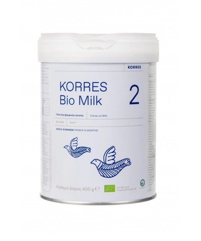 Korres Bio Milk 2 Βιολογικό Αγελαδινό Γάλα Για Βρέφη Από 6 Έως 12 μηνών 400gr