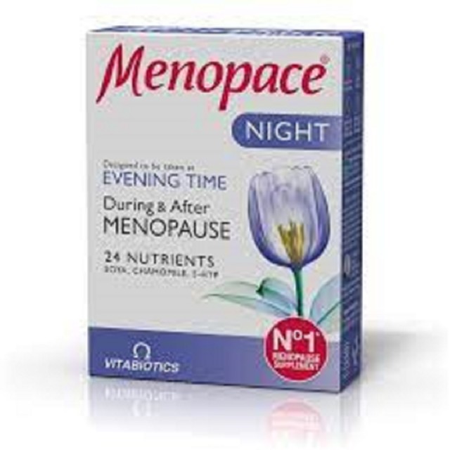 Vitabiotics Menopace Night, Συμπλήρωμα Διατροφής για τα Συμπτώματα της Εμμηνόπαυσης 30 ταμπλέτες