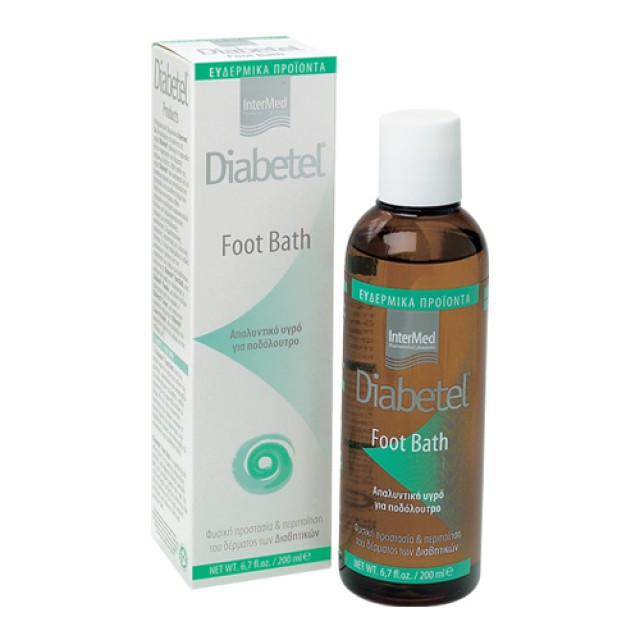 Intermed Diabetel Foot Bath, Απαλό καθαριστικό υγρό για ποδόλουτρο για το διαβητικό πόδι 200ml