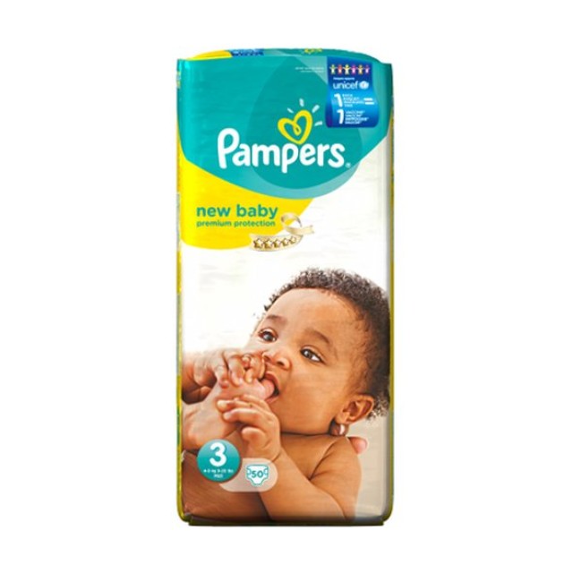 Pampers Βρεφικές Πάνες New Baby Midi No3 (4-7 Kg) 50τεμ