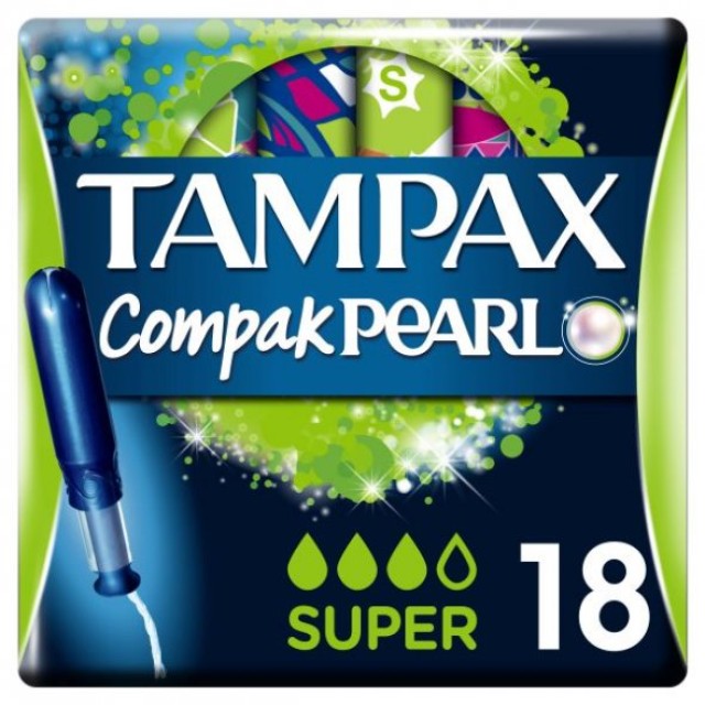 Tampax Compak Pearl Super Ταμπόν με Απλικατέρ 18 τεμ