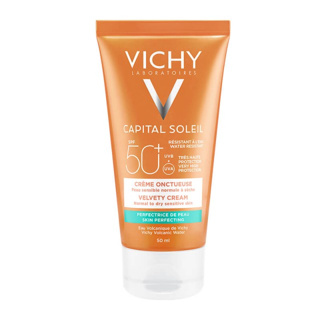 Vichy Ideal Soleil Velvety Cream Spf50, Αντιηλιακή Κρέμα Προσώπου για Βελούδινη Επιδερμίδα 50ml