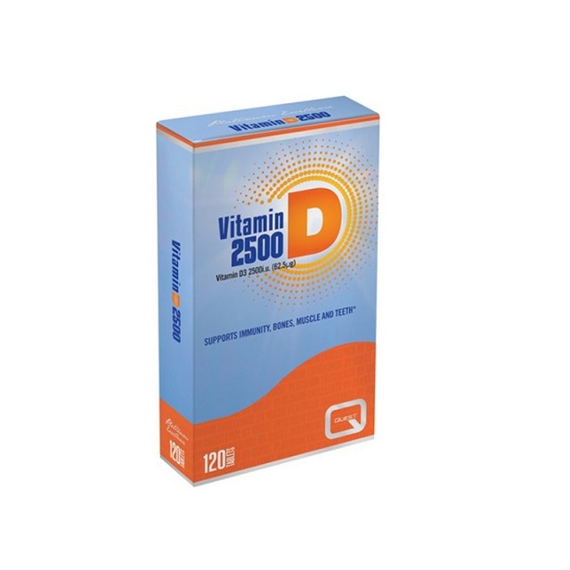 Quest Vitamin D3 2500iu Συμπλήρωμα Διατροφής Με Βιταμίνη D3 120 ταμπλέτες