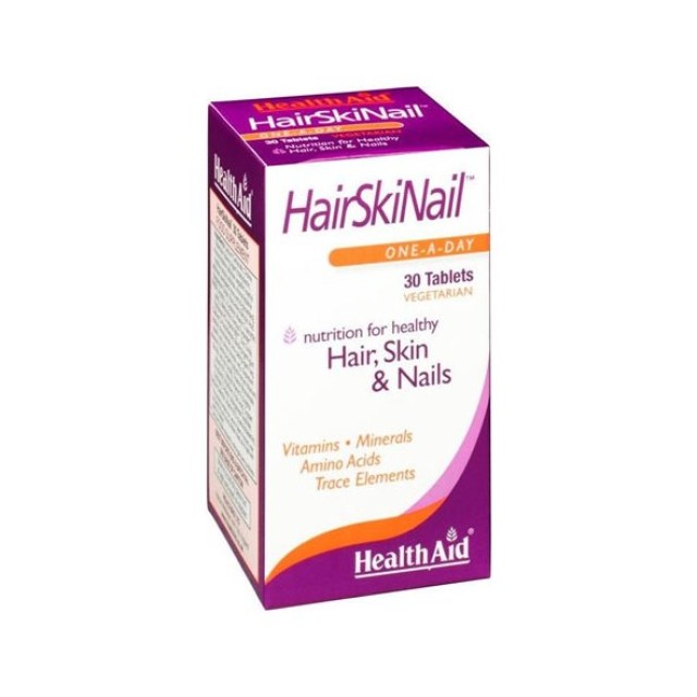 Health Aid Hair Skin & Nail, Συμπλήρωμα Διατροφής Για Μαλλιά, Δέρμα & Νύχια 30caps