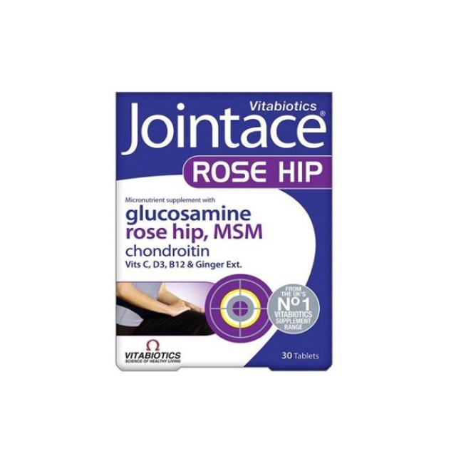 Vitabiotics Jointace Rose Hip Με Γλυκοσαμίνη, Χονδροϊτίνη και MSM, Συμβάλλει στην Ευκαμψία των Αρθρώσεων 30 ταμπλέτες