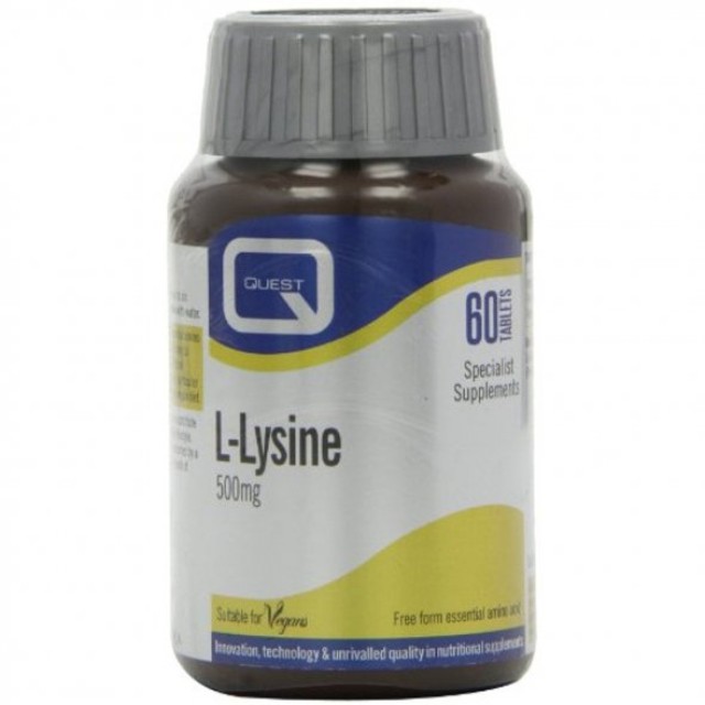Quest L-Lysine 500mg, Συμπλήρωμα Διατροφής με L-λυσίνη 60 ταμπλέτες
