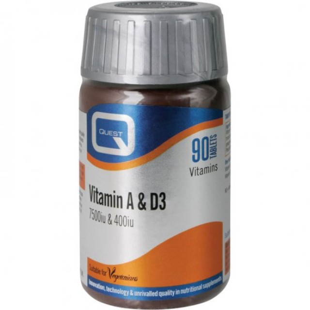 Quest Vitamin A & 7500IU+400IU 90 ταμπλέτες