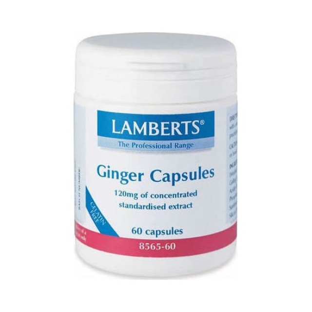 Lamberts Ginger 120mg, Συμπλήρωμα Διατροφής με Εκχύλισμα Πιπερόριζας 60 κάψουλες
