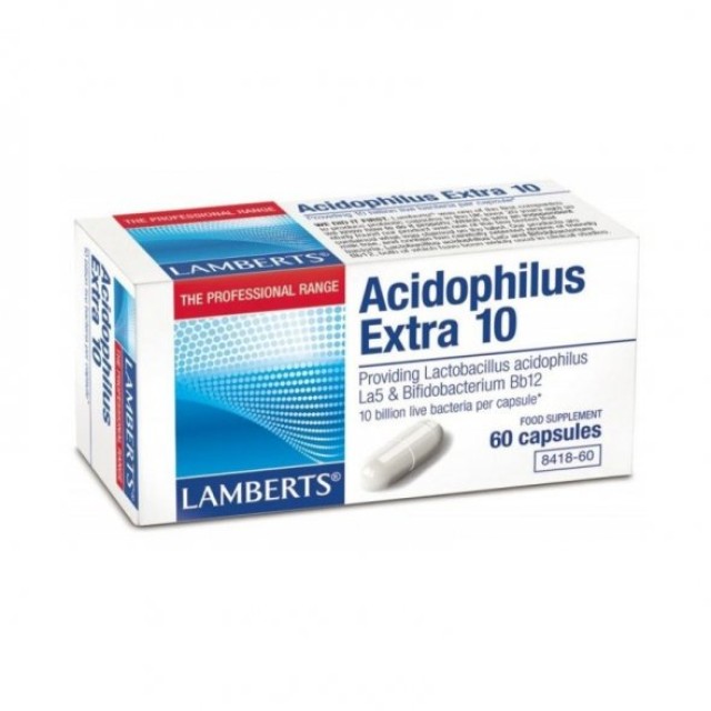 Lamberts Acidophilus Extra 10 (Milk Free), Συμπλήρωμα Προβιοτικών 60 κάψουλες 8418-60