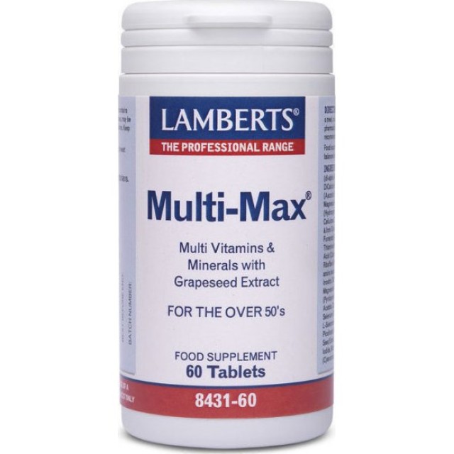 Lamberts Multi Max, Πολυβιταμίνη Υψηλής Δραστικότητας για Άτομα άνω των 50 Ετών, 60 ταμπλέτες