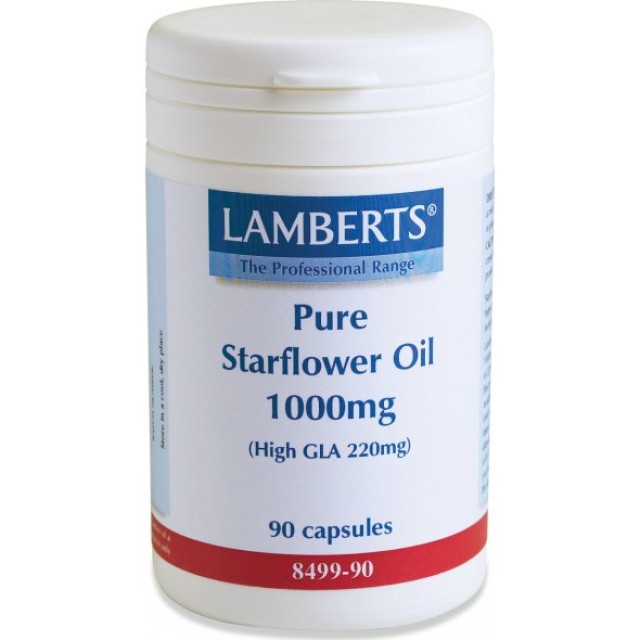 Lamberts Pure Starflower Oil 1000mg, Συμπλήρωμα Διατροφής με GLA (Γ-Λινολεϊκό Οξύ) 90 κάψουλες