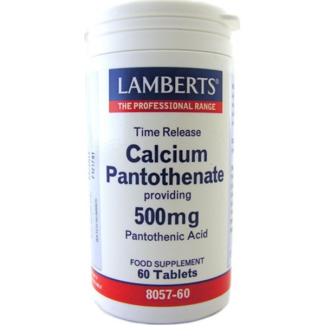 Lamberts Calcium Pantothenate B5 500mg, Συμπλ.Διατροφής με Παντοθενικό Ασβέστιο 60 tabs 8057-60