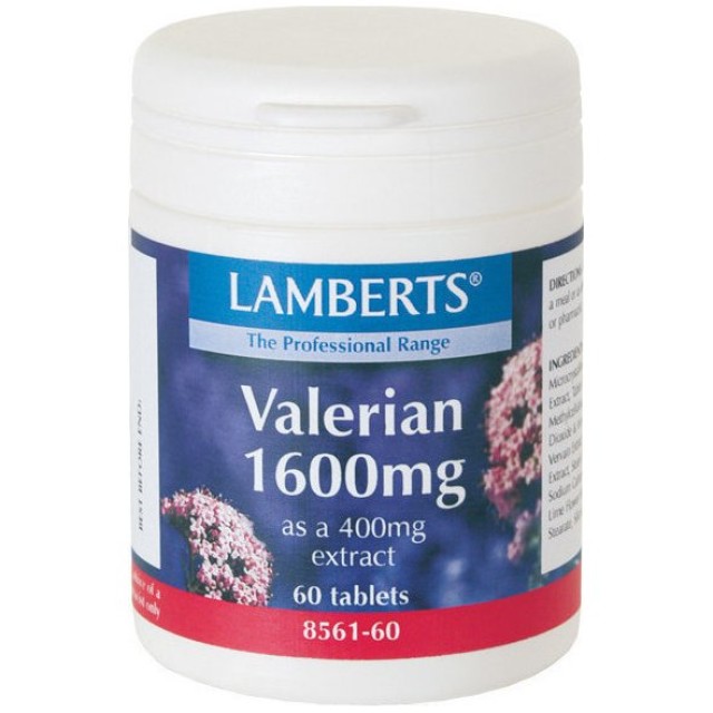 Lamberts Valerian 1600mg, Συμπλήρωμα Βαλεριάνας για τον Ύπνο 60 ταμπλέτες 8561-60