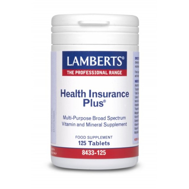 Lamberts Health Insurance Plus, Πολυβιταμινούχος Φόρμουλα με Μέταλλα και Αντιοξειδωτικά 125 ταμπλέτες