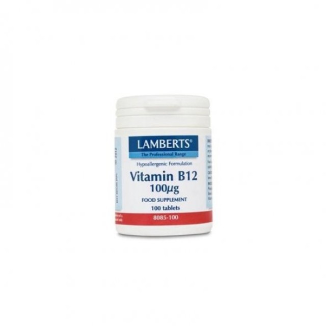 Lamberts Vitamin B-12 100mcg, Συμπλήρωμα Διατροφής με Βιταμίνη Β12, 100 ταμπλέτες