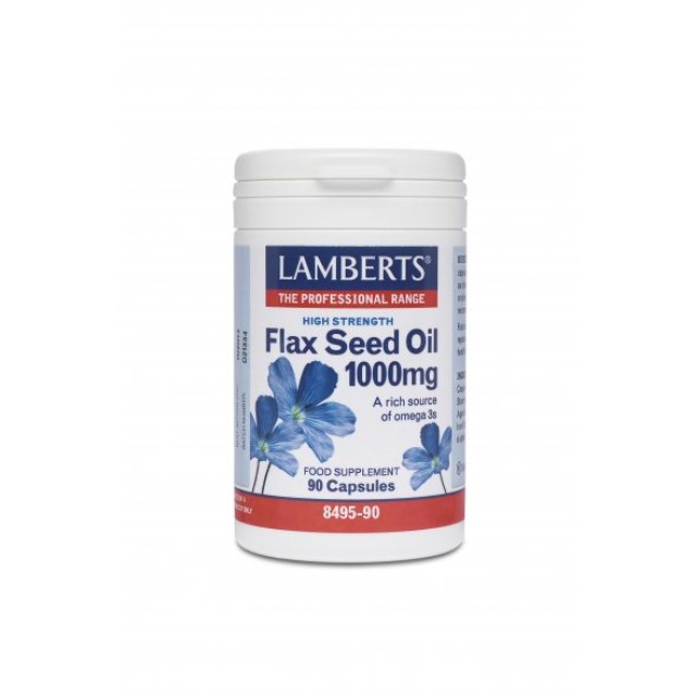 Lamberts Flax Seed Oil (Ω3+Ω6) 1000mg, Έλαιο Λιναρόσπορου 90 κάψουλες 8495