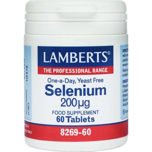 Lamberts Selenium 200mcg, Συμπλήρωμα Διατροφής με Σελήνιο 60 ταμπλέτες 8269-60