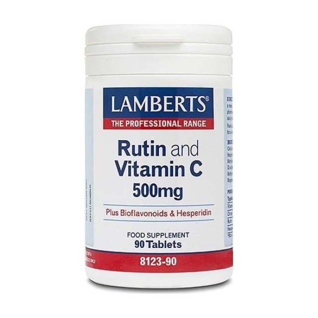 Lamberts Rutin & C-500 & Bioflavonoids, Συμπλήρωμα Διατροφής με Βιοφλαβονοειδή και Βιταμίνη C, 90 ταμπλέτες