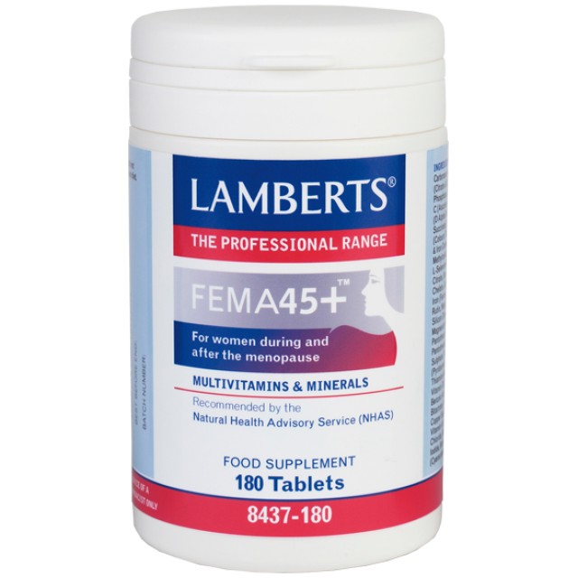 Lamberts Fema 45+, Συμπλήρωμα Διατροφής με Πολυβιταμίνες για Γυναίκες στην Περίοδο της Εμμηνόπαυσης 180 ταμπλέτες