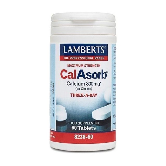 Lamberts CalAsorb Calcium 800mg, Συμπλήρωμα Διατροφής Ασβεστίου 60 ταμπλέτες