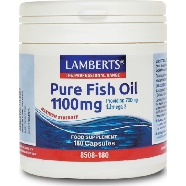 Lamberts Pure Fish Oil Συμπυκνωμένο Ιχθυέλαιο 1100mg 180 κάψουλες 8508-180
