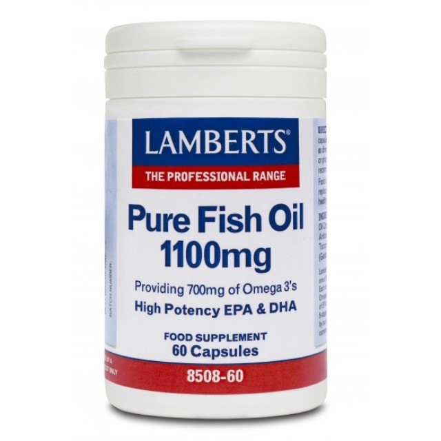 Lamberts Pure Fish Oil 1100mg, Συμπυκνωμένο Ιχθυέλαιο 60 κάψουλες 8508-60