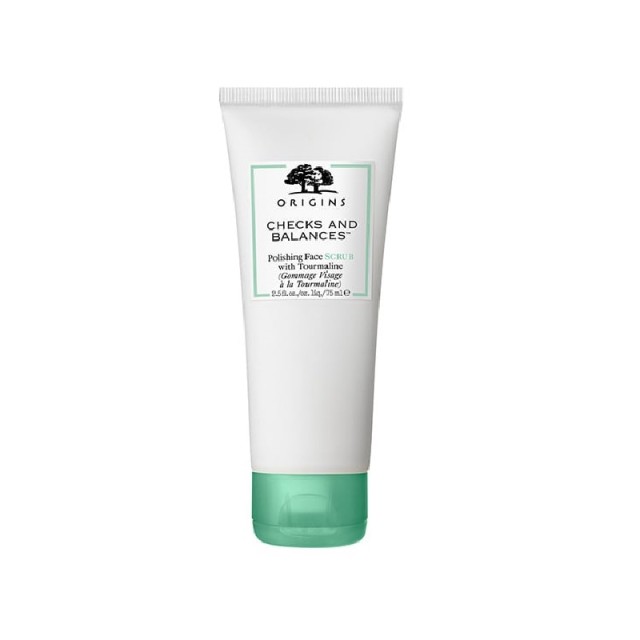 Origins Checks and Balances Tour Face Smoothing with Tourmaline Exfoliating Face Scrub for Deep Cleansing, 75ml