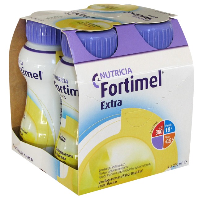 Nutricia Fortimel Extra Vanilla, Υπερπρωτεϊνικό Ρόφημα με γεύση Βανίλια 4 x 200ml