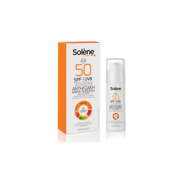 Solene Suncare Face Cream Spf50, Αντηλιακή Κρέμα Προσώπου για την Πρόληψη Κηλίδων & Δυσχρωμιών Υψηλής Προστασίας 50ml