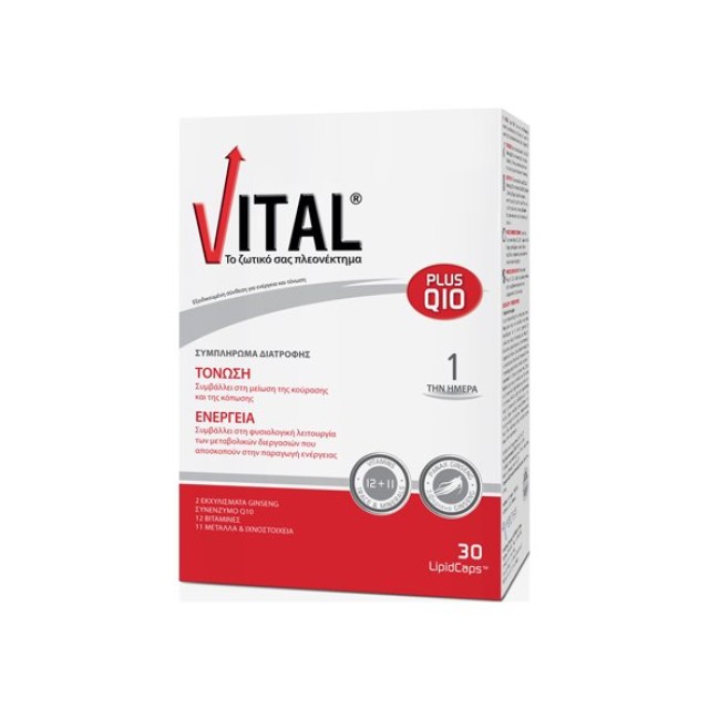 Vital Plus Q10 Συμπλήρωμα Διατροφής για Καθημερινή Ενέργεια & Τόνωση 30 caps