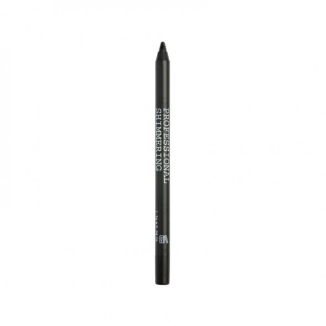 Korres Professional Shimmering Eyeliner - 01 Black Black Volcanic Minerals, Μαύρο Μολύβι για το Περίγραμμα των Ματιών με Διακριτικό Shimmer 1.20ml