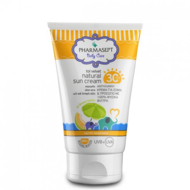 Pharmasept Tol Velvet Baby Natural Sun Cream SPF30, Βρεφική Αντιηλιακή Κρέμα με Φυσικά Φίλτρα 100ml
