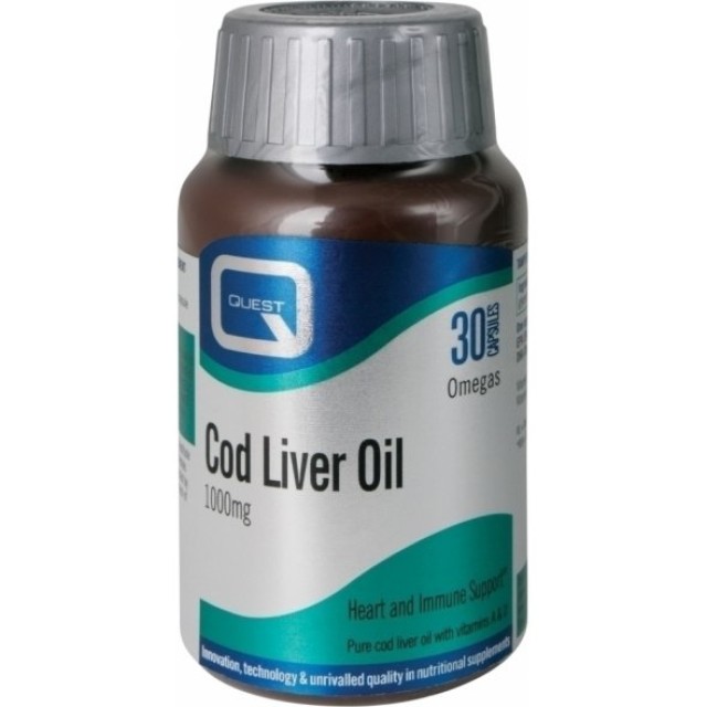 Quest Cod Liver Oil 1000mg, Μουρουνέλαιο 30 κάψουλες