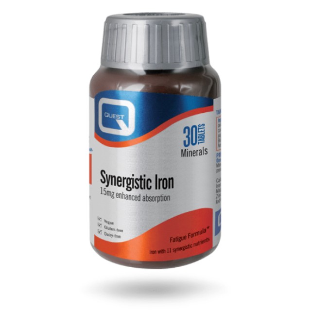Quest Synergistic Iron 15mg, Σίδηρος 30 ταμπλέτες